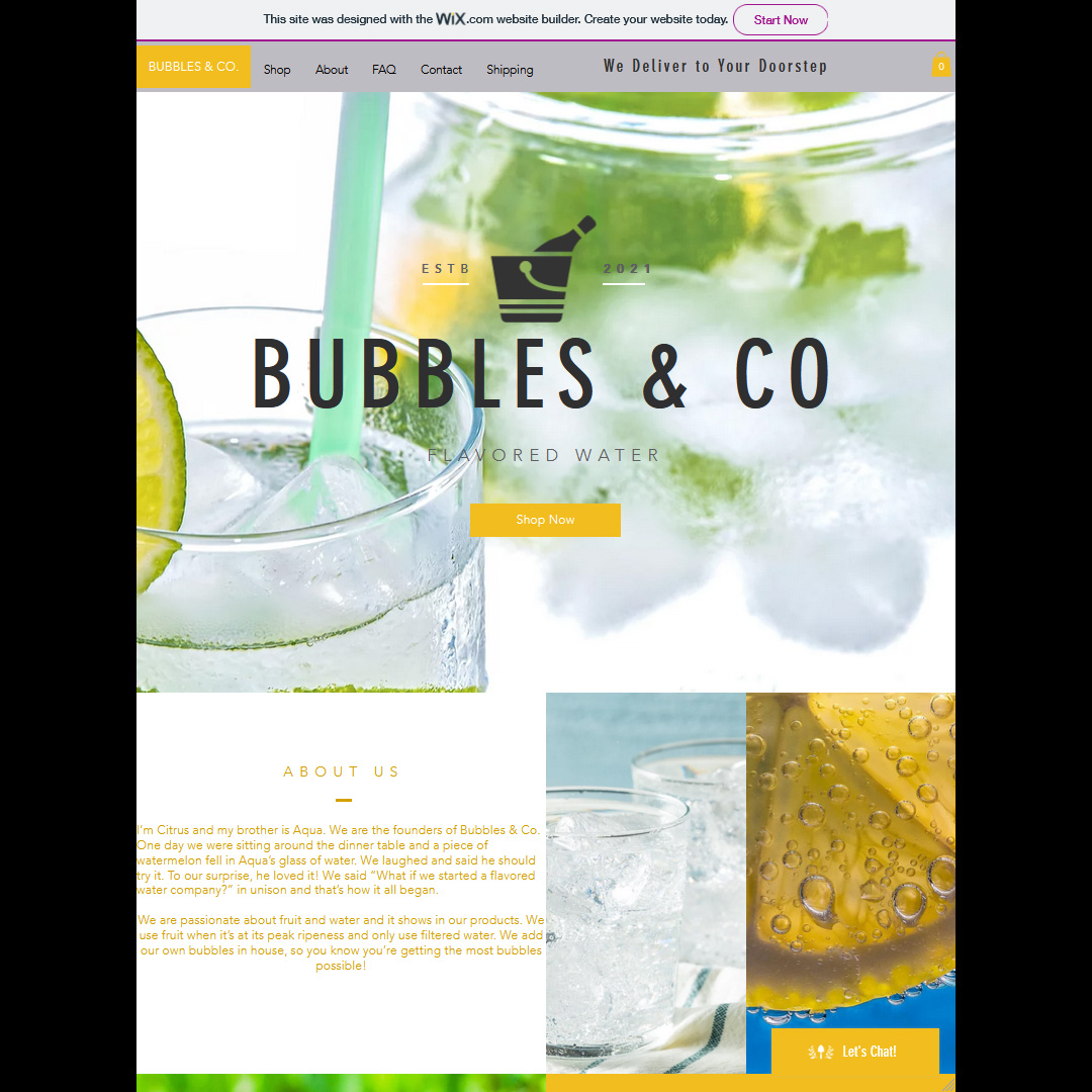 Sparkling Water Website